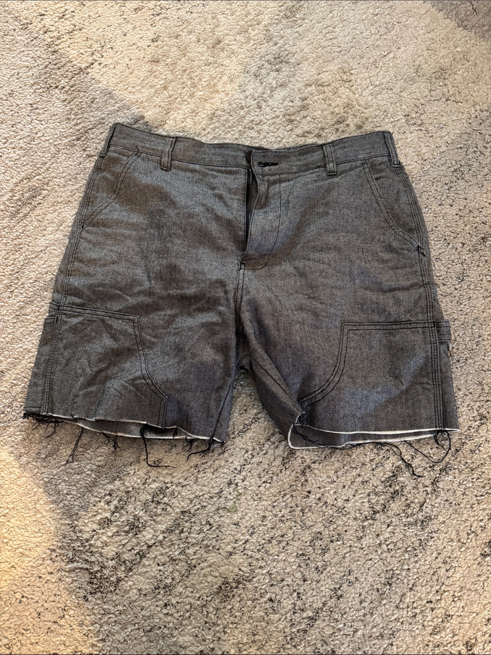 Men's Gray Utility Cut-Off Shorts